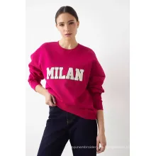 Damen Pullover Handtuch Stickerei Sweatshirts